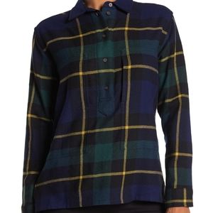 Burberry Winter Plaid Flannel ShirtBlue Green